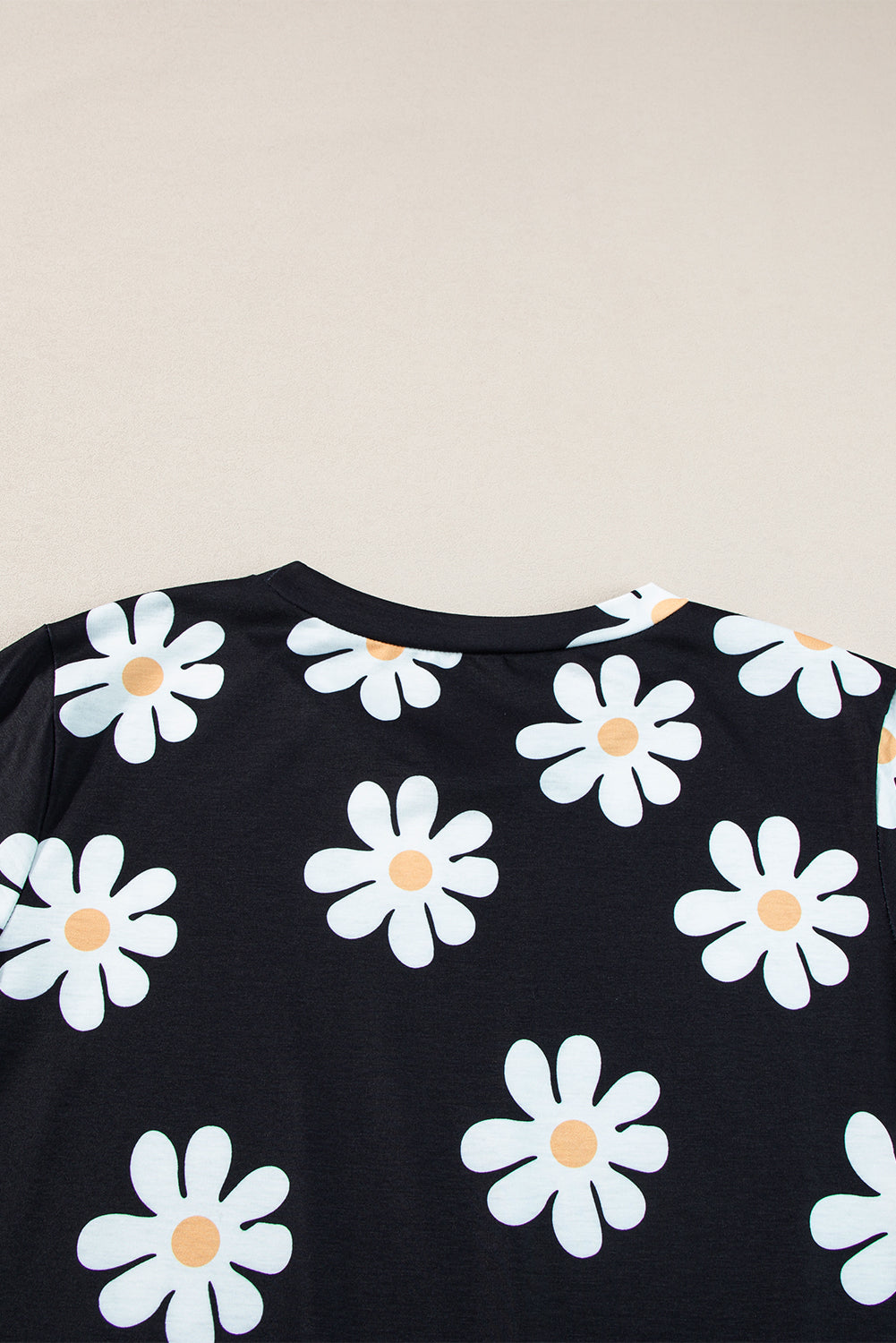 Sky Blue Daisy Print Crewneck T Shirt