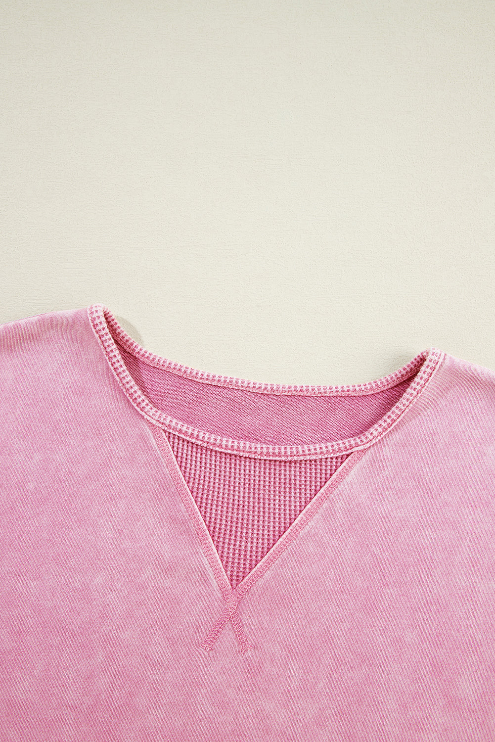 Strawberry Pink Mineral Wash Drop Shoulder Pullover Sweatshirt