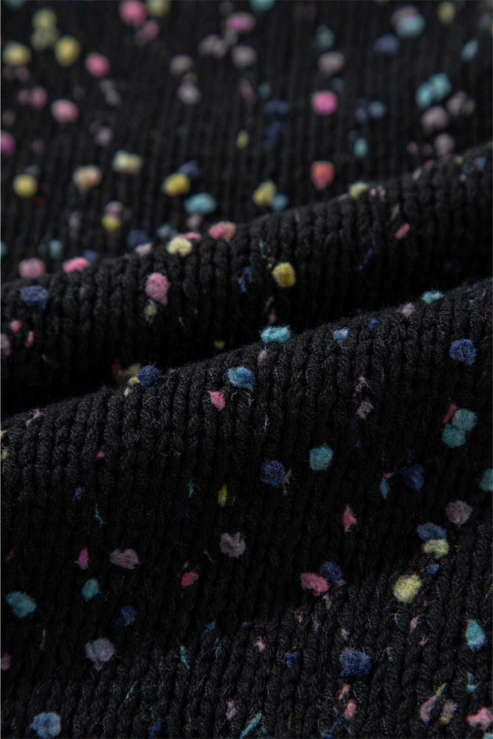 Black Multicolor Confetti Sweater Cardigan