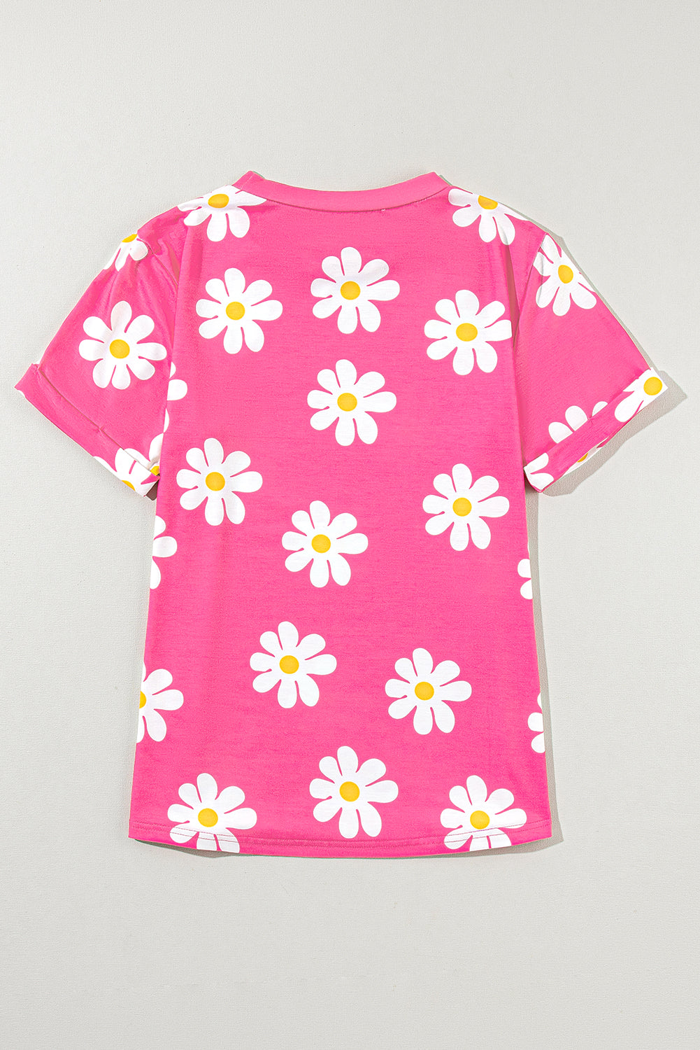 Sky Blue Daisy Print Crewneck T Shirt