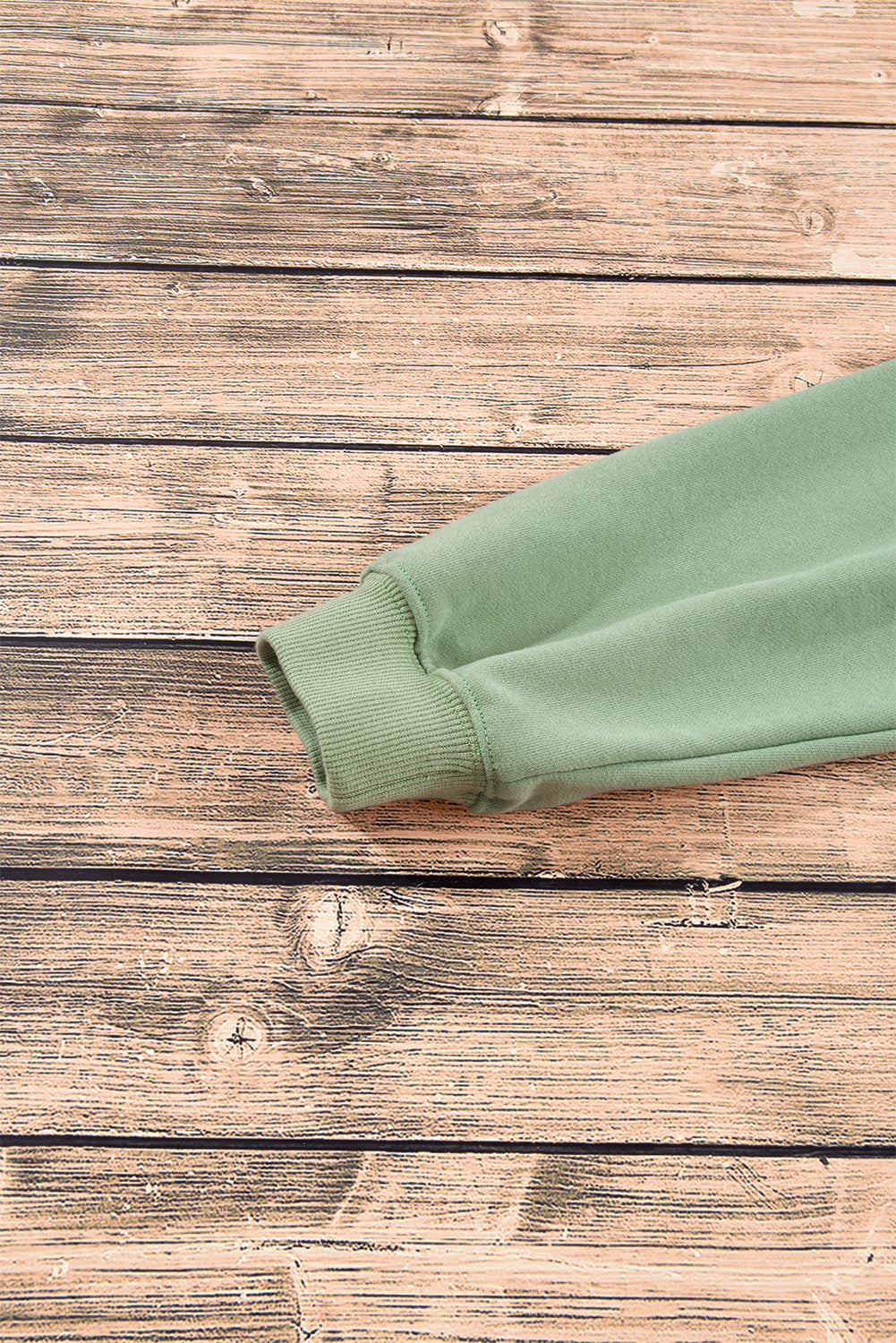 Smoke Green Plain Drop Shoulder Crewneck Pullover Sweatshirt