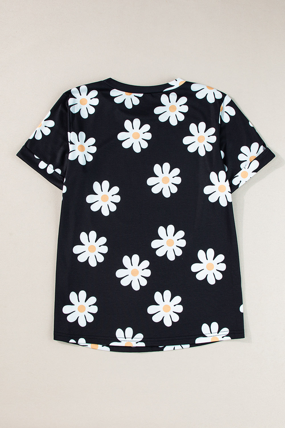 Sky Blue Daisy Print Crewneck T Shirt