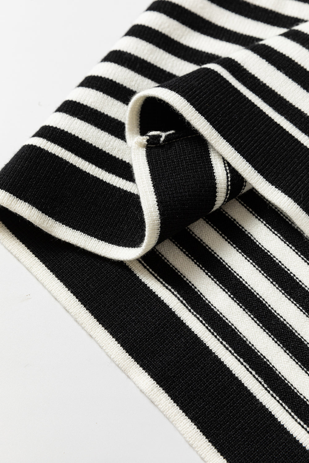 Black Stripe Long Sleeve Button up Tunic Cardigan