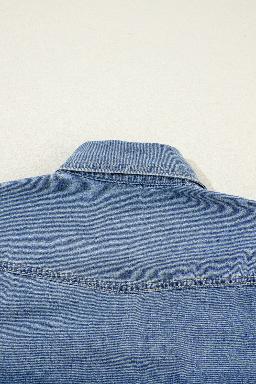 Dusk Blue Flap Pockets Slim Buttoned Denim Shirt